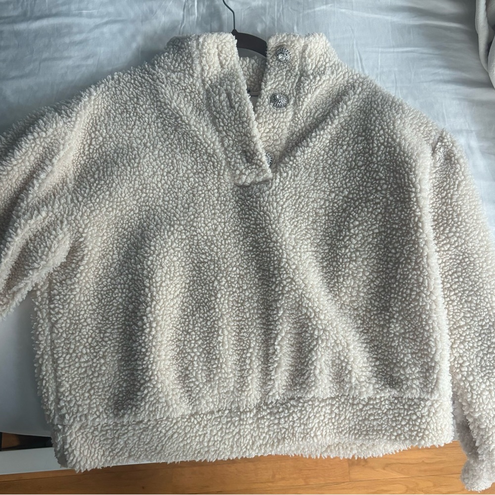 Express Cream Sherpa Pullover Sweater